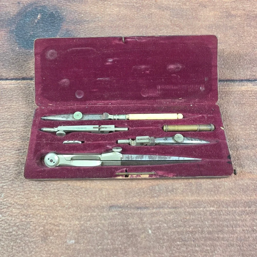 Palette Art Co Drafting Set Professional OS Silver Good Antique Drawing Tools